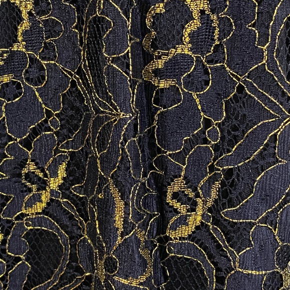 LuLaRoe Black and Gold Floral A-Line Skirt - Picture 3 of 5